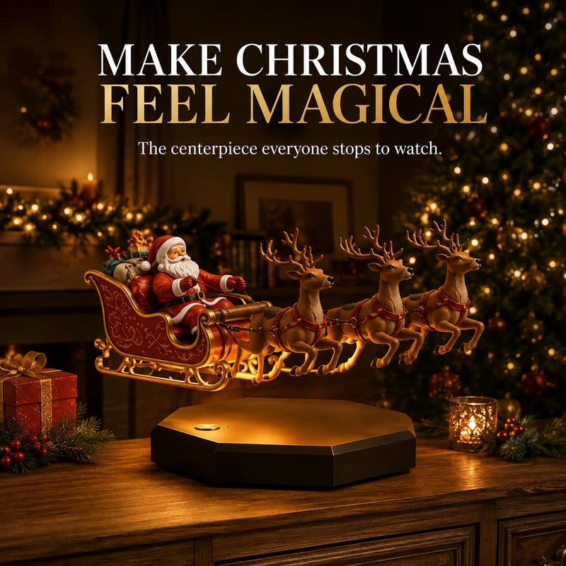 Magnetic Floating Santa Sleigh Display