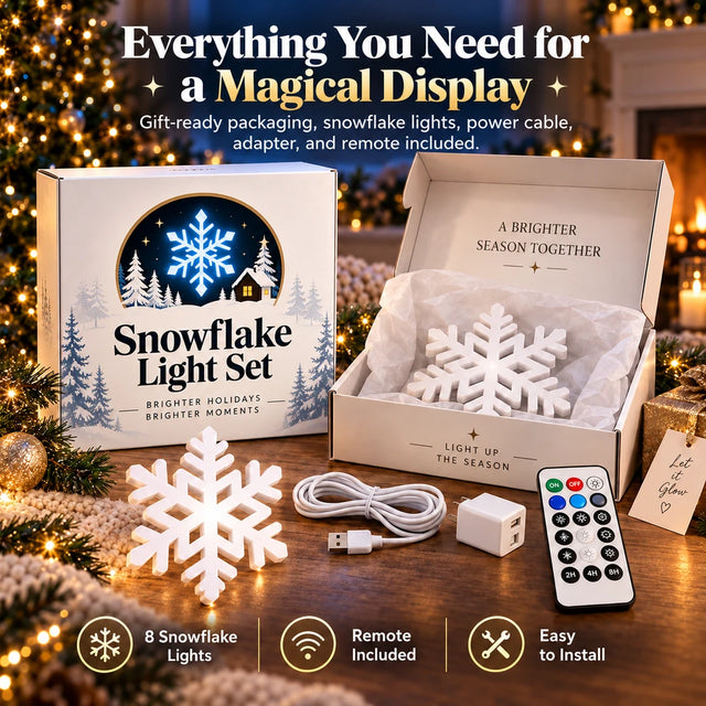 TinyWishes™ FrostGlow LED Snowflake Wall Set