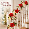 PoinsettiaGlow™  Lighted Christmas Garland