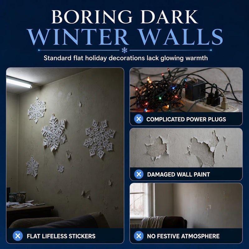 Glowing 3D Snowflake Wall Stickers