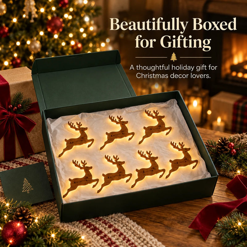 TinyWishes™ ReindeerGlow 7-Piece Christmas Wall Light Set