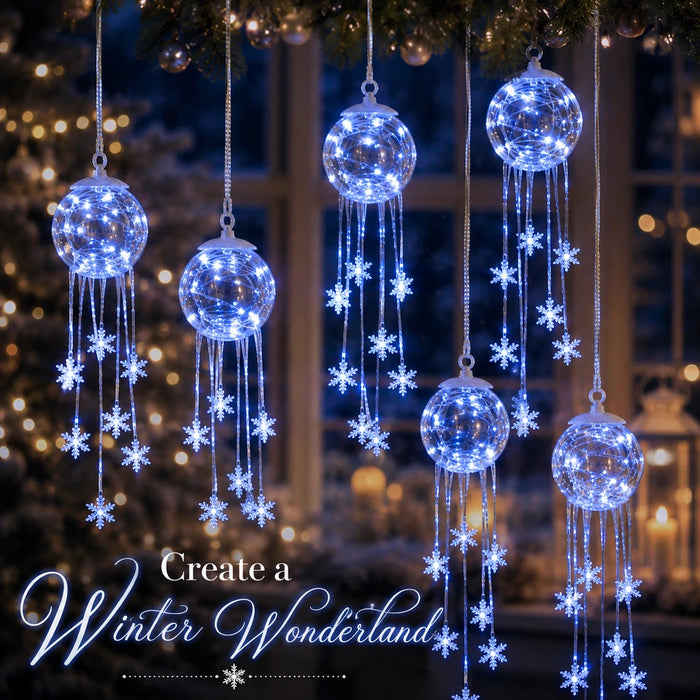 Winter Magic Snowflake Cascade LED Hanging Christmas Ornament