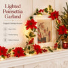 PoinsettiaGlow™  Lighted Christmas Garland