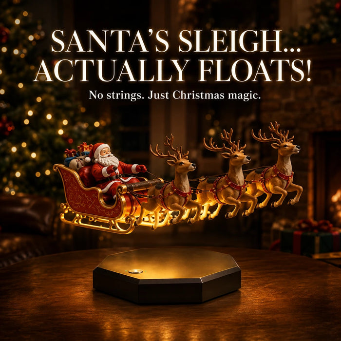 Magnetic Floating Santa Sleigh Display
