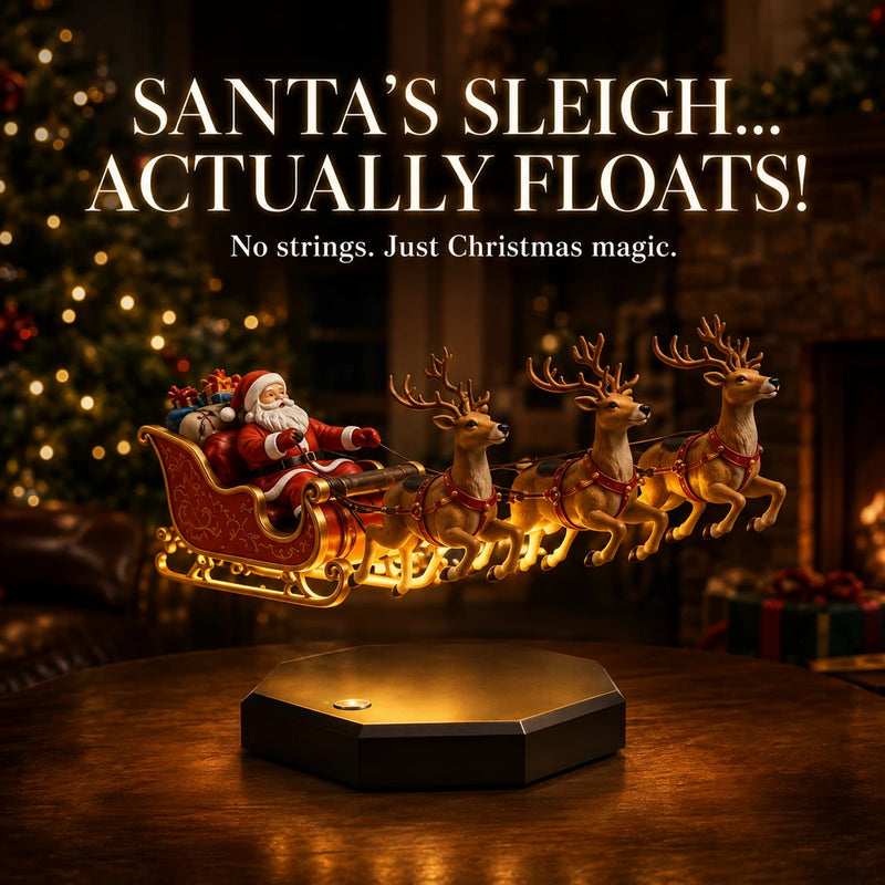 Magnetic Floating Santa Sleigh Display
