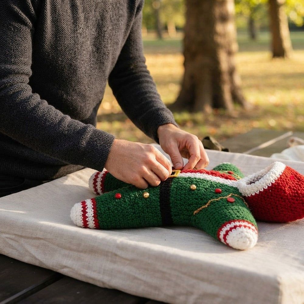 Knitted Christmas Baby Romper