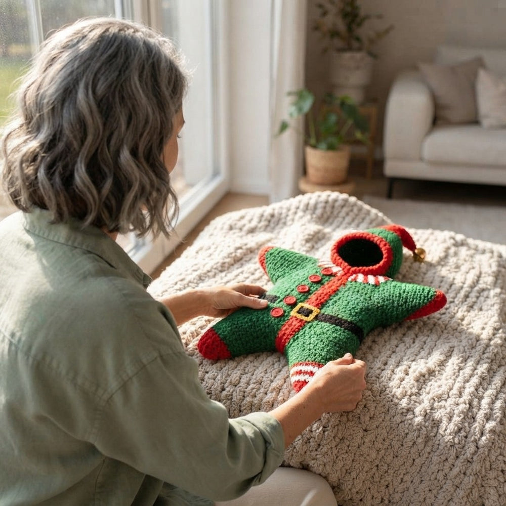 Knitted Christmas Baby Romper