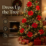PoinsettiaGlow™  Lighted Christmas Garland