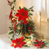 PoinsettiaGlow™  Lighted Christmas Garland