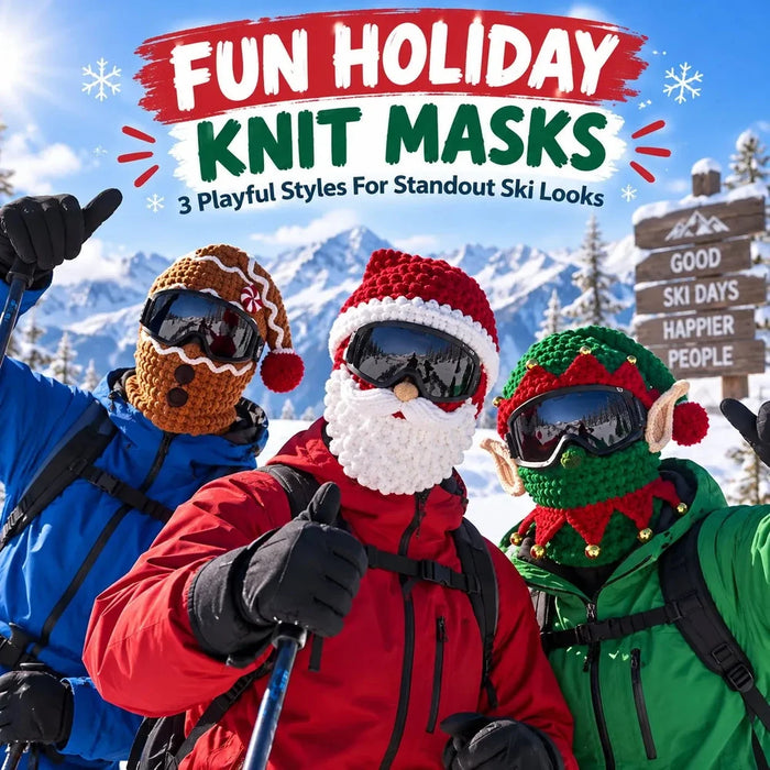 TinyWishes MerryMask 3D Christmas Knit Ski Mask