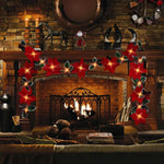 PoinsettiaGlow™  Lighted Christmas Garland