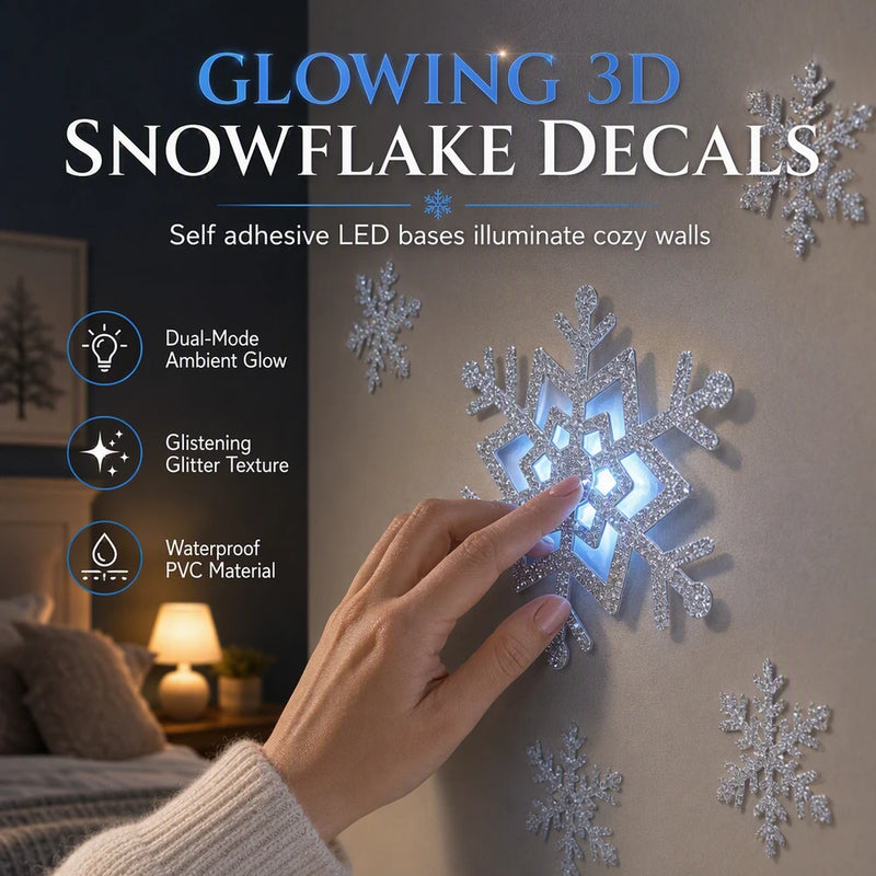 Glowing 3D Snowflake Wall Stickers